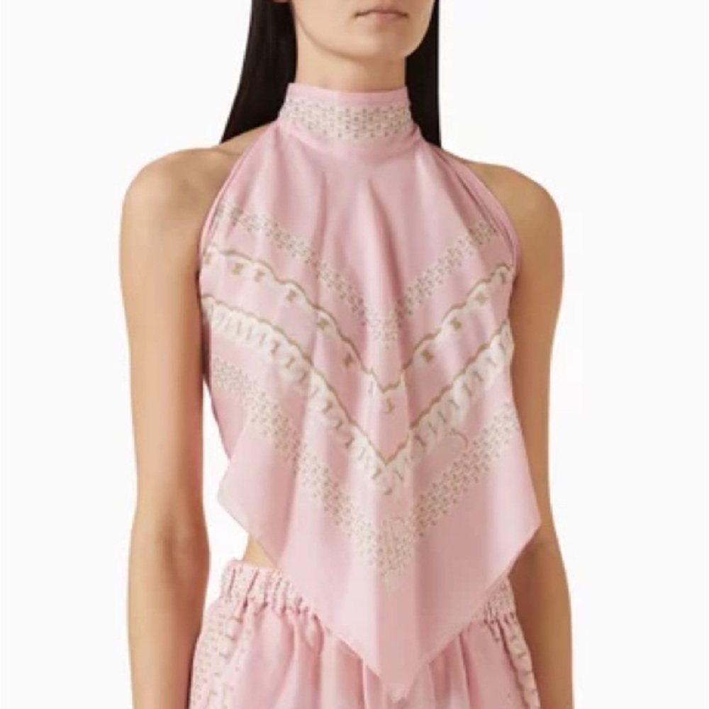 Versace Cotton Silk Voile Treasure Print Top